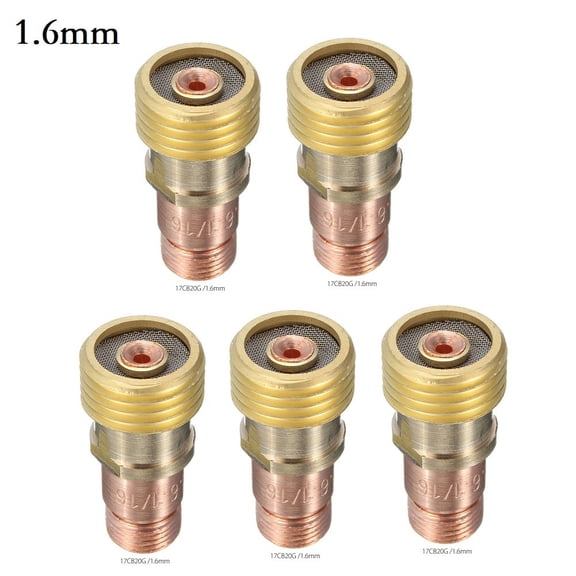 5Pc 5Pc Brass Collets Body for Stubby Gas Lens Connector with Mesh for Tig Wp-17/18/26 1.6Mm