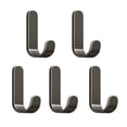thumbnail image 1 of 5Pc Adhesive Wall Hooks, Heavy Duty Metal Wall Hooks, No Drill Self-Adhesive Hooks, Sleek Waterproof Hooks, Utility Hooks for Hanging Towels, Coats, Hats in Bathroom, Kitchen, Bedroom, 1 of 5