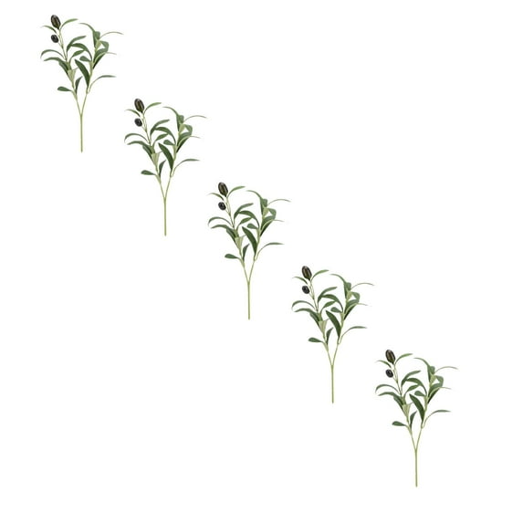 5Pc Artificial Olive Branch With Fruits For Wedding Home Decor Courtyard Styling Vase Arrangement Realistic Greenery(2 Branches)
