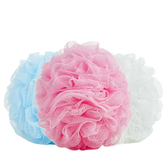 5Pc Bath Loofah Bulk Sponge Mesh Shower Ball Mini Loofah Travel Size Body Scrubber Exfoliator Shower Bath Pouf Assorted Colors for Kids Women Men Wash Bathroom
