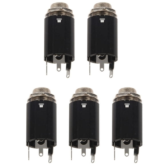 5Pc Black Guitar Endpin Jack 6.35 Input for Any Guitar Eq Pickup Output Guitar Parts & Accessories