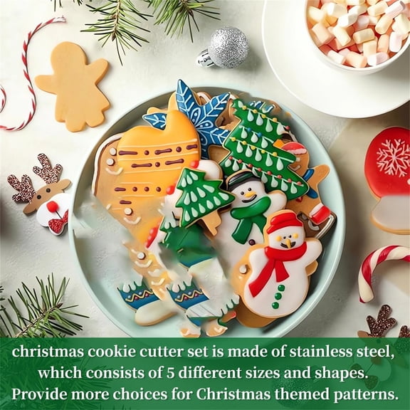 5Pc Clearance Under $3 Wave Snowflake Cookie Cutters Star Mold For Baking, Stainless Steel Wavy Snowflake Cutter Silver
