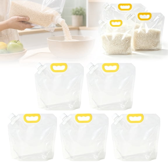 5Pc Clearance Under $5 Grain Storage Bags Storage Bags For Pantry, Plastic Airtight (F)