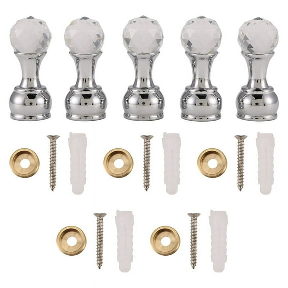 5Pc Crystal Decorative Wall Hooks Towel Hook Brass Coat Hook Hangers Wall Mounted Robe Hook Bathroom Accessories