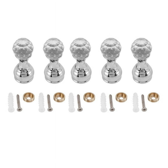 5Pc Crystal Decorative Wall Hooks Towel Hook Brass Coat Hook Hangers Wall Mounted Robe Hook Bathroom Accessories