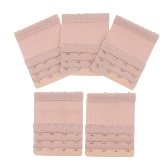 5Pc Extension 4 Hook Bra Band Extender Adjustable Bar Strap Replacement - Nude, as described