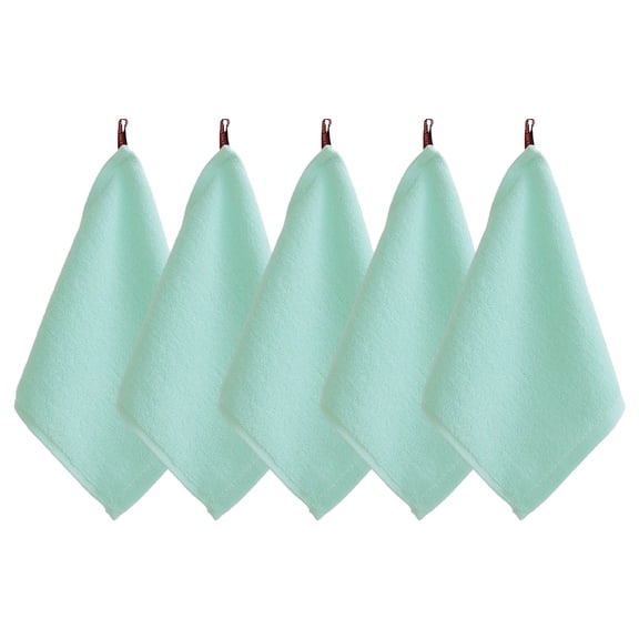 5Pc Face Towels with Hanging Loop,9.84″X9.84″ Ultra Soft Breathable Quick Dry Washcloths, Reusable Absorbent Facial Cleaning Cloths, Lightweight Portable Towels for Bathroom, Travel, Daily Use