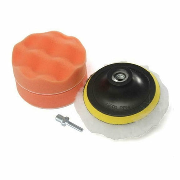 5Pc High Polishing Buffer Pad Set Kit + Drill Adapter for Car Polish Tools