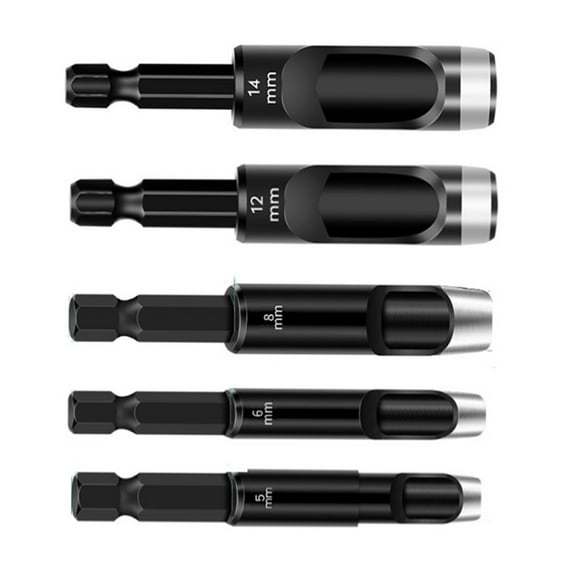5Pc Hollow Punch Hex Shank Adapter Leather Hole Punching 5/6/8/12/14Mm