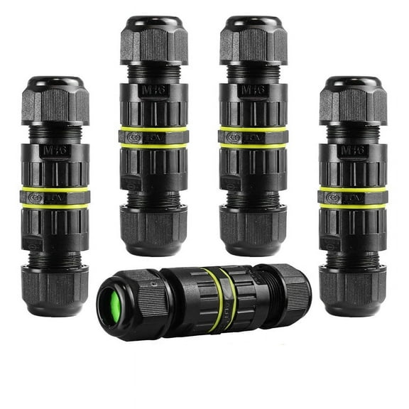 5Pc IP68 Waterproof 2 Way 3-Core Junction Box Electrical Cable Connector M16 Wire Range(3.5-10mm), Outdoor Repair Cables