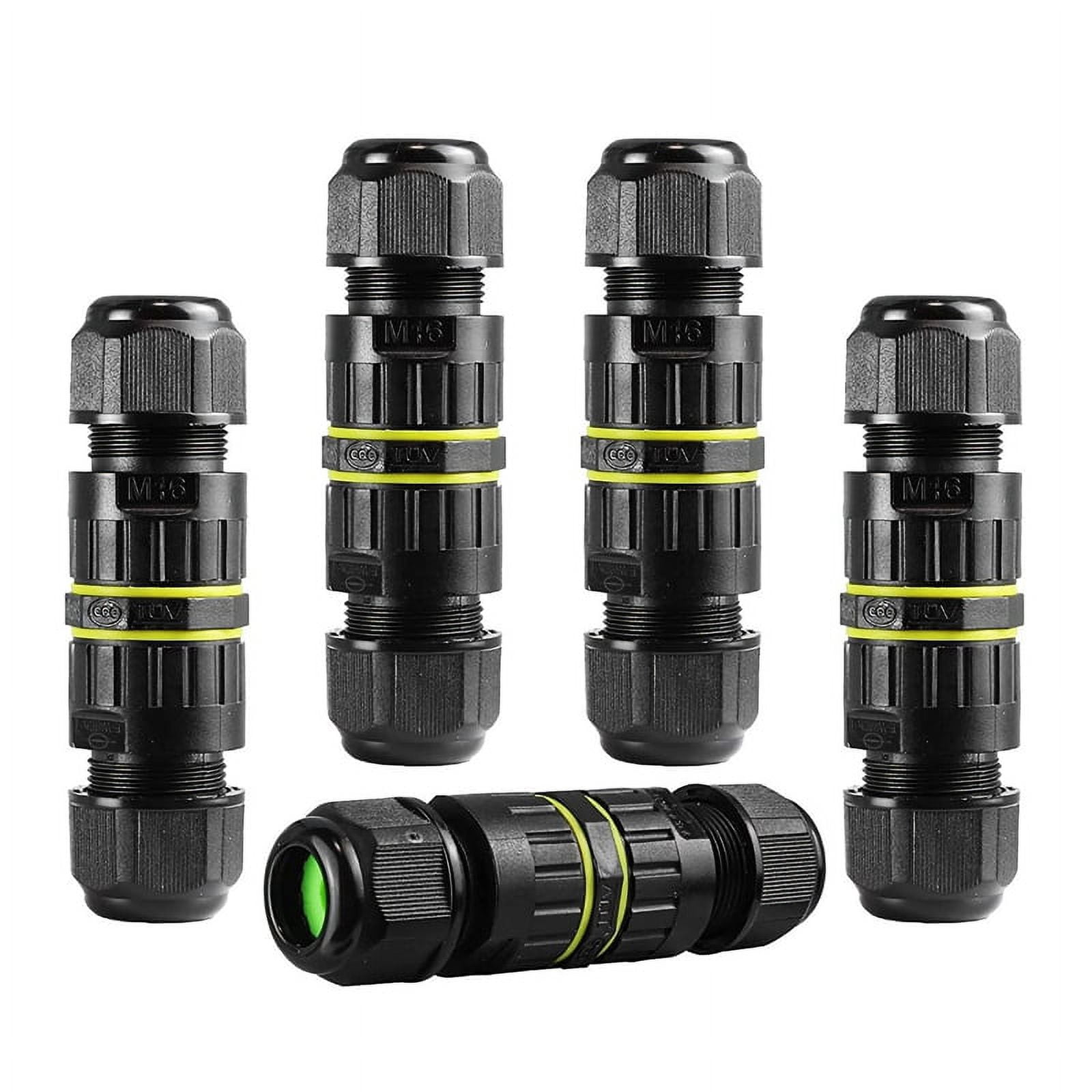 5Pc IP68 Waterproof 2 Way 3-Core Junction Box Electrical Cable ...