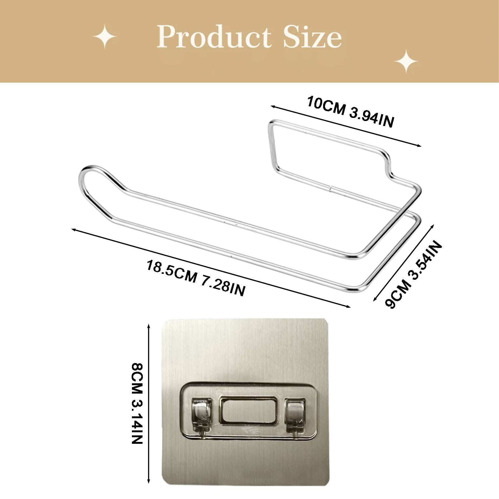 5Pc Paper Towel Holder, No Drill Adhesive Wall Mount, Stainless Steel ...