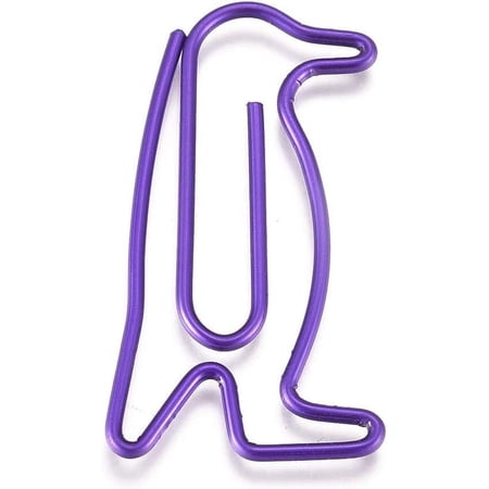 5Pc Penguin Iron Paperclips Cute Paper Clips Funny Bookmark Marking Clips Planner Clips Not Document File Organization Valentine's Day Elegant Gifts Purple