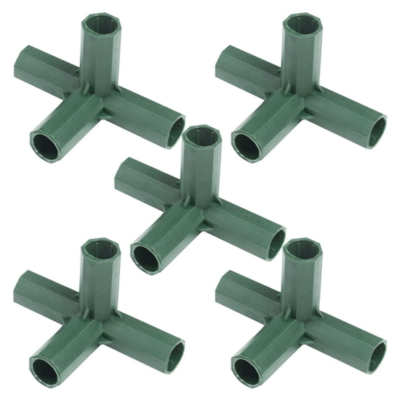5Pc Plastic Connectors For Greenhouse 3 Way 4 Way And 5 Way Joints With Sturdy Support Poles & Gardening Accessory Kit Protective Cover Home Decor