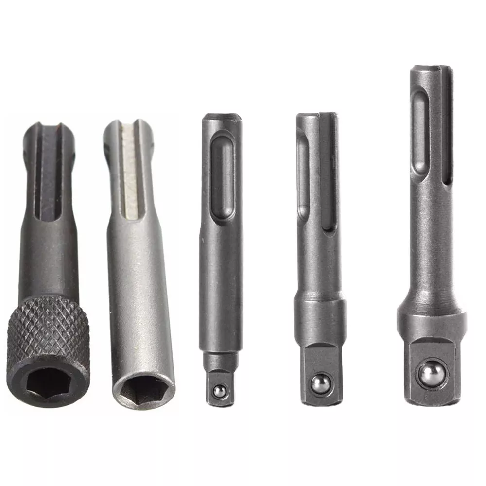 5Pc Sds Plus 1/4 Hex Socket Driver Hammer Drill Bit Chuck Adaptor Bar Kit Set Us