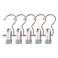 thumbnail image 1 of 5Pc Stainless Steel Clips,Portable Space Saving Pants Hangers with Clips, Clothes Hanging Clips with Non-slip Coated for Jeans Pants Skirts,Closet Organizers and Storage,4.52 inch(Grey), 1 of 9