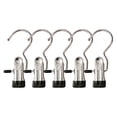 thumbnail image 1 of 5Pc Stainless Steel Clips,Portable Space Saving Pants Hangers with Clips, Clothes Hanging Clips with Non-slip Coated for Jeans Pants Skirts,Closet Organizers and Storage,4.52 inch(Black), 1 of 9