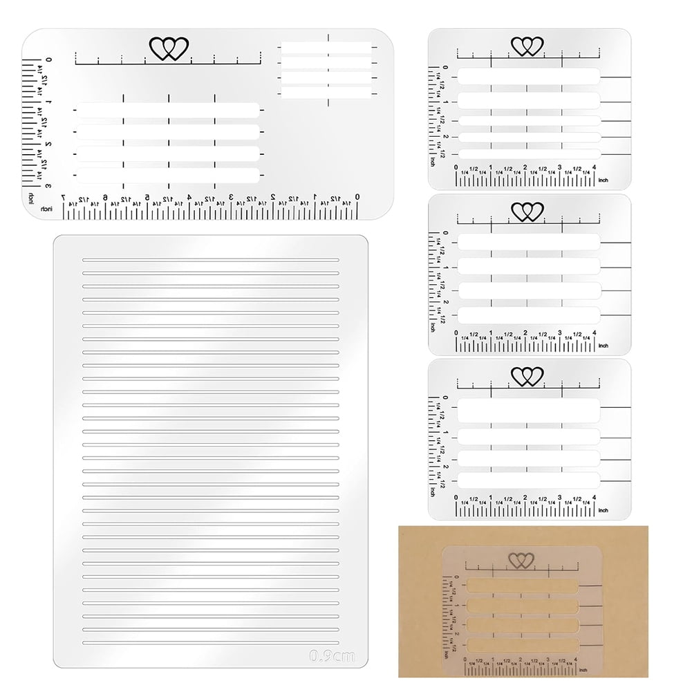 5Pc Straight Line Stencil Template Set Scale Spacing Drawing Stencils ...