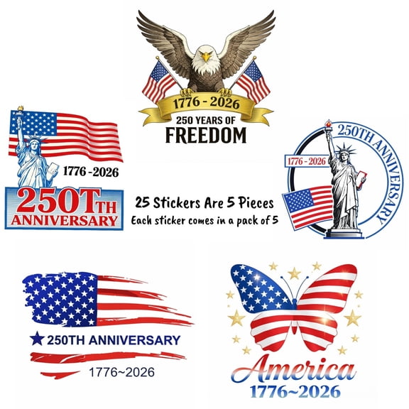 5Pc Usa 250Th Anniversary Car Window Decal Sticker,250 Years America Car Decal,250Th Anniversary The Independence Of Usa Sticker For Car Windows