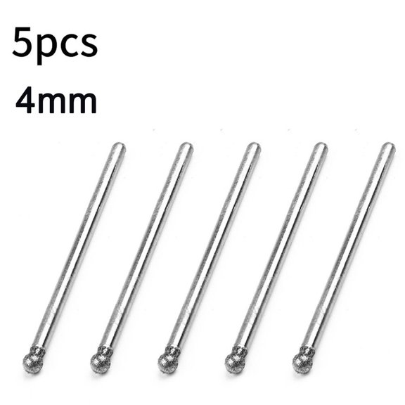 5Pcs 0.5mm-8mm Dia-mond Round Burring Sanding Drill Bit Cutting Grinding Head 2.35mm Shank For Rotary Tool Electric Grinder Part