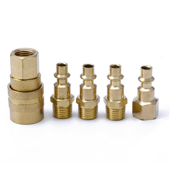 5Pcs 1/4" NPT Brass Quick Coupler Solid Hose Connector Fittings Tools Hot