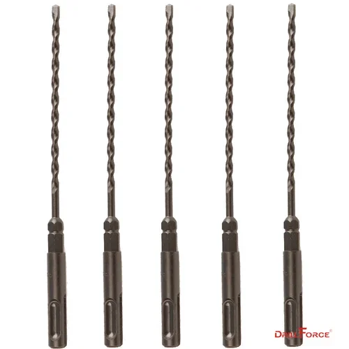 5Pcs 1/4" X7" Drill Bit Set Sds Rotary Hammer Concrete Masonry Carbide Tip Bits
