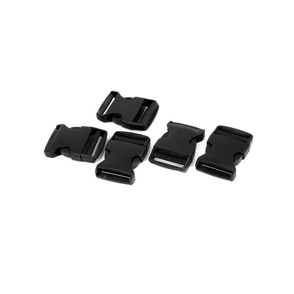 5Pcs 1.5" Wide Webbing Strap Plastic Curved Clasp Side Release Buckle Black