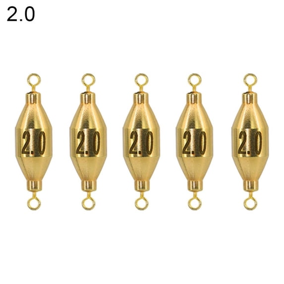 5Pcs 1.8/3.5/5/7/10g Sharped Weights Line Sinkers Copper Fishing Lead fall Brass Sinker Hook Connector 2.0