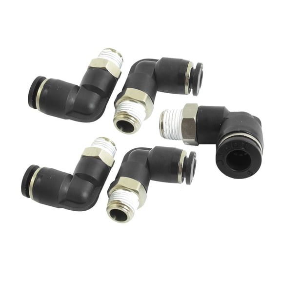 5Pcs 1/8BSP Male to 6mm Air Pneumatic Elbow Quick Connect Connectors