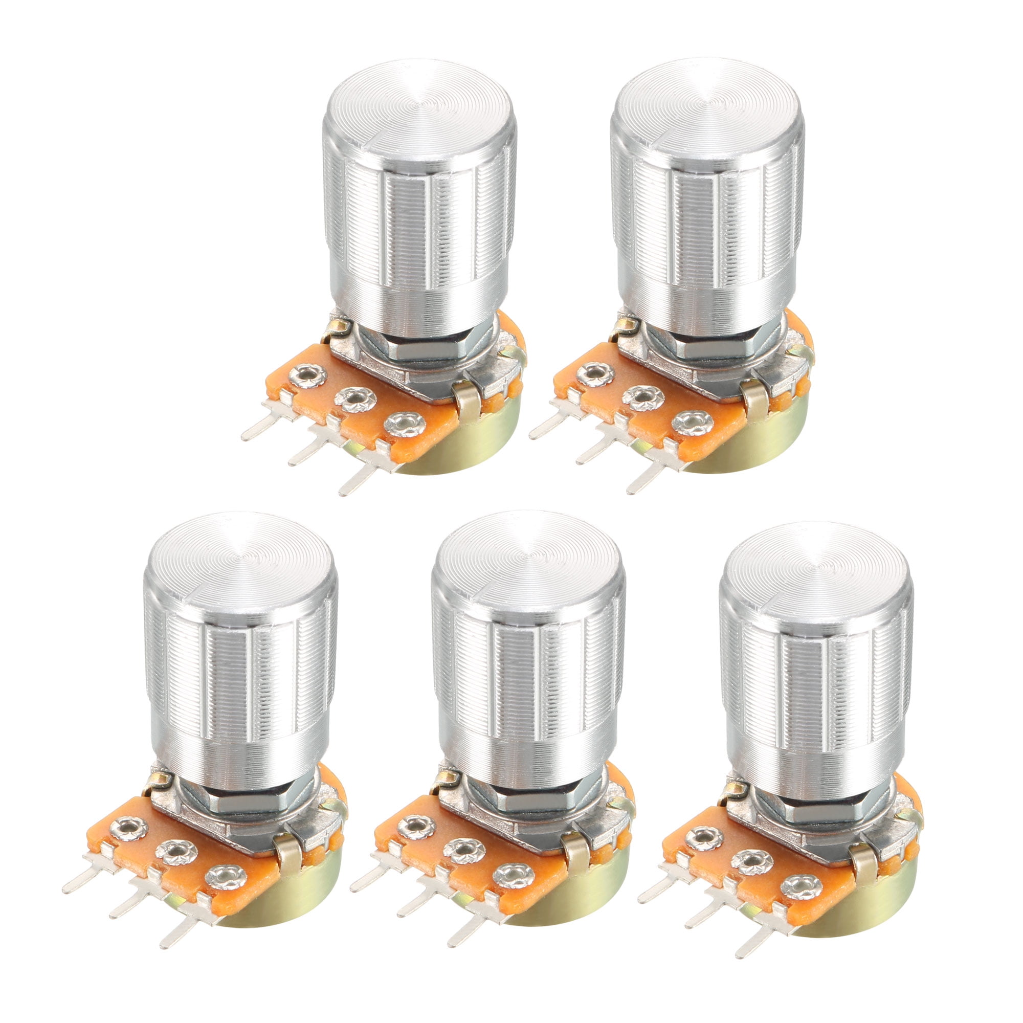 5Pcs, 100K Ohm Variable Resistors Carbon Film Taper Potentiometer with ...
