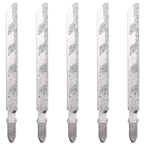 5Pcs 101mm 4 Inch T Shank Jigsaw Blades Diamond Coated Jig Saw Blade Set Masonry Tile Cutting Power Tools Accessories