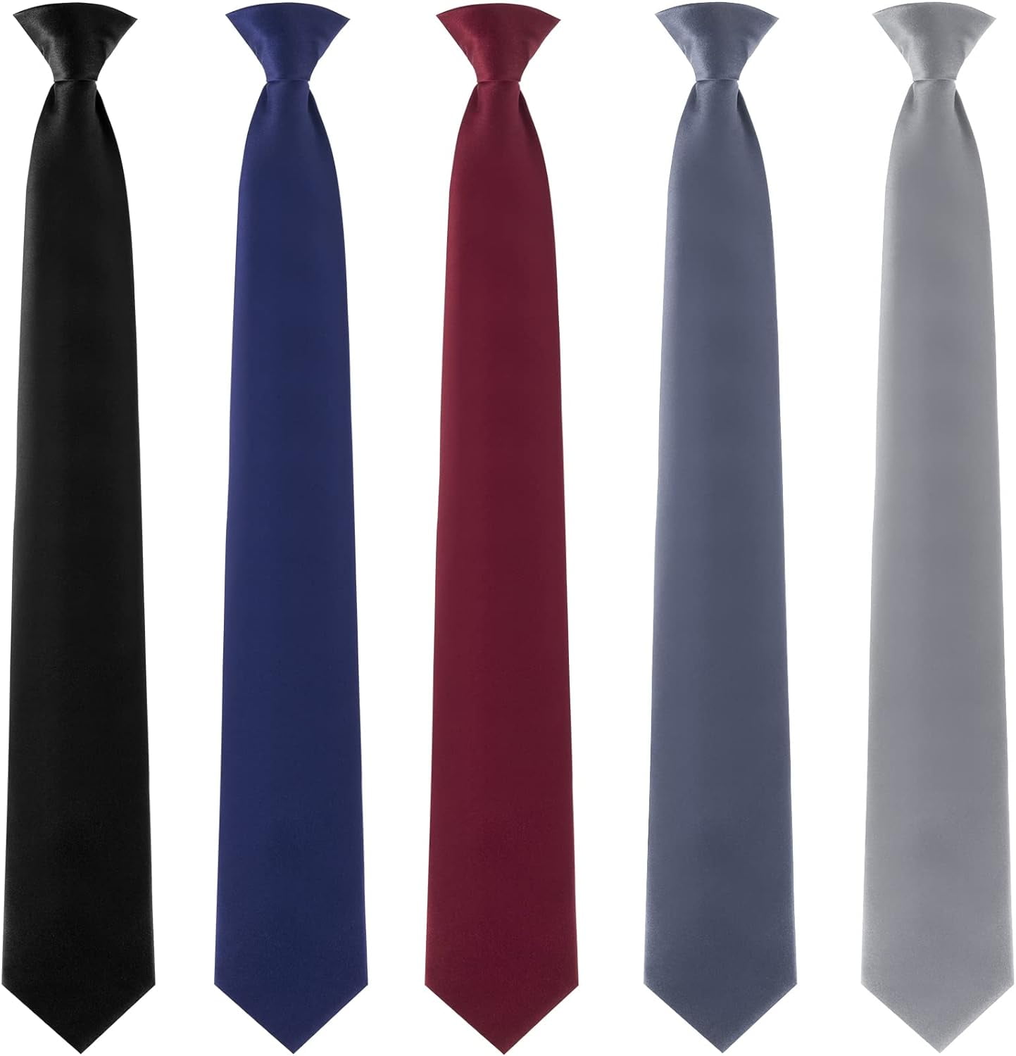 5Pcs/10Pcs Clip on Ties for Men Solid Color Men's Tie Clip on Ties 20 ...