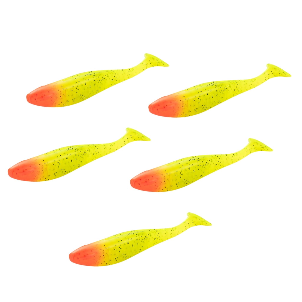 10pc Soft Plastic Swimbait – Paddle Tail Shad, Black, Freshwater/Saltwater