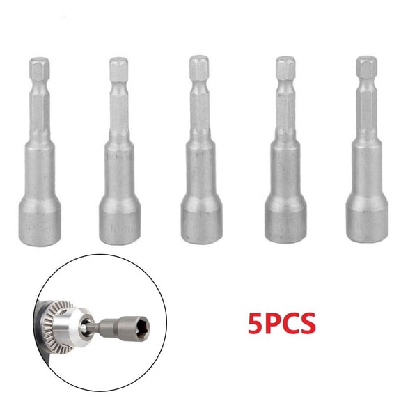 5Pcs 10mm Magnetic Nut Driver Hex Head Impact Socket Power Drill Bit Length 65mm