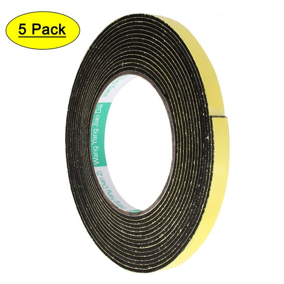 5Pcs 10mm Width 2mm Thickness EVA Single Side Sponge Foam Tape 5 Meters Length