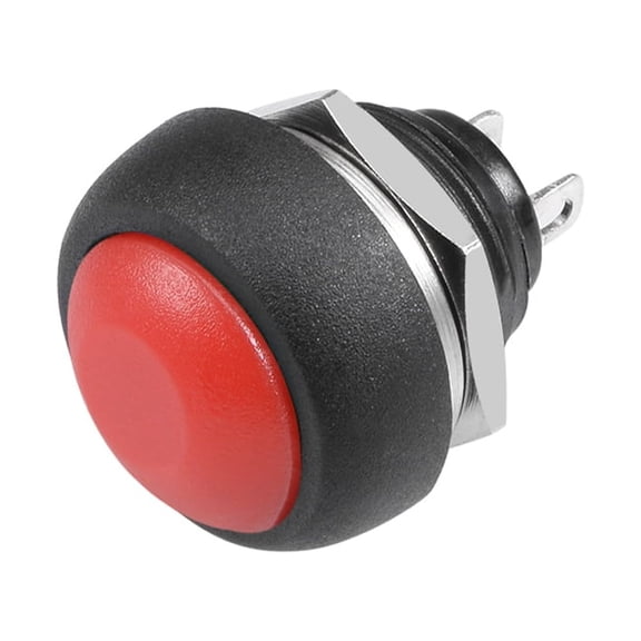 5Pcs,12mm Red Momentary Push Button Switch Round Flat Button SPST 1 NO 1 NC