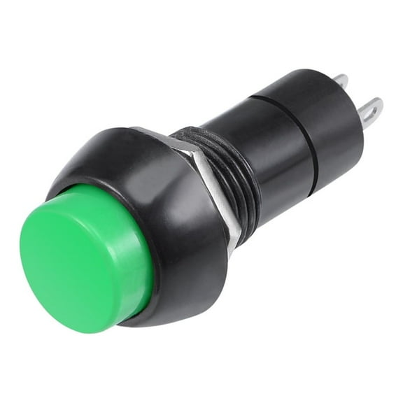 5Pcs,12mm Round Push Button Switch Green Self-Locking Latching SPST 1 NO 1 NC