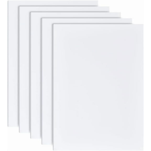 5Pcs 12x8.3 Inch White Foam Boards 4mm Rectangle PVC Foam Sheet Poster Board for Mounting Crafts Art Display Presentation and Projects White