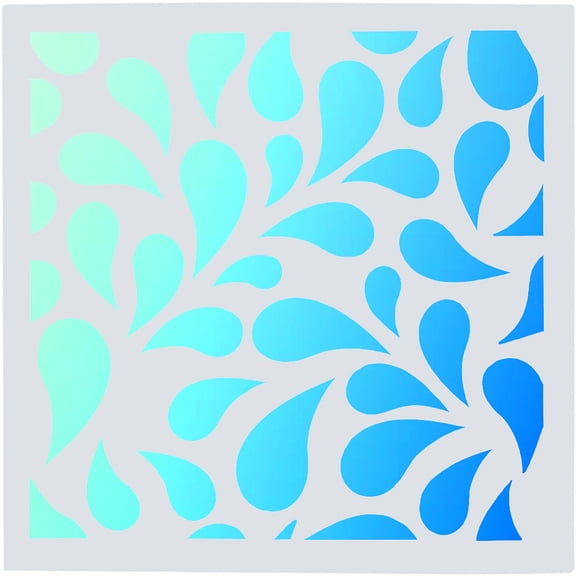 5Pcs 13x13cm Teardrop Stencils Geometric Pattern Templates Reusable Washable Plastic Square Drawing Stencils Sign