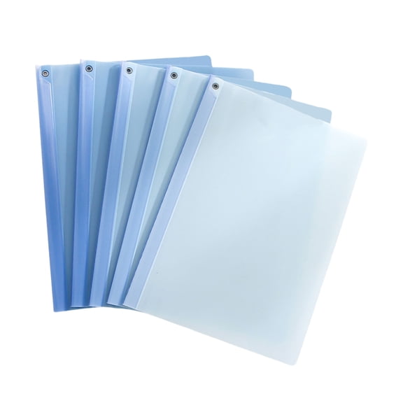 5Pcs 14.6x9Inch File Holders Clear Water File Paper Sleeve Document Folder with Long Clamp Hold 40 Sheets