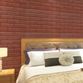 thumbnail image 1 of 5Pcs 15x14 inch 3D Tile Brick Wall Sticker, Self-adhesive Waterproof PE Foam Wall Panels, Peel and Stick Brick Wallpaper Wall Art Decor for Living Room Bedroom Background TV Wall Decoration, 1 of 8