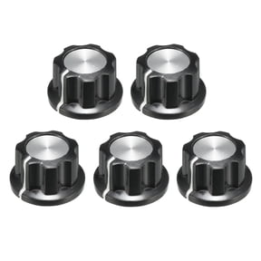 5Pcs 19.5x11mm Silver Tone Top Potentiometer Volume Control Rotary Knob