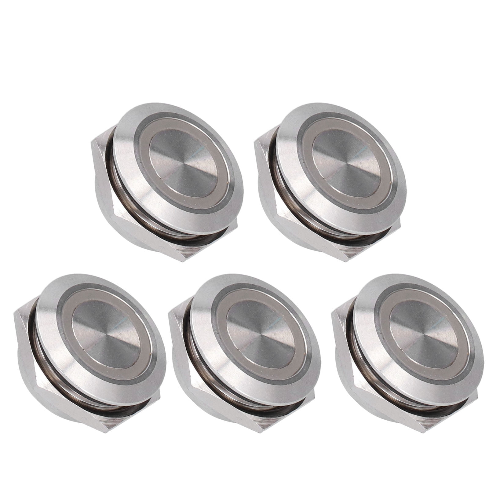 5Pcs 19mm / 0.75 in Momentary Push Button Metal Switch Auto Reset Ultra ...