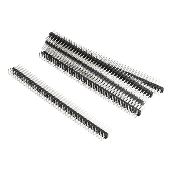5Pcs 2.54mm Pitch 40-Pin Double Row Right Angle Connector Pin Header Strip