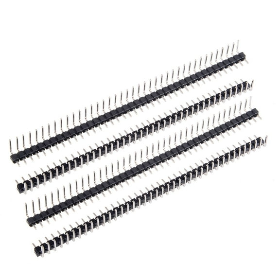 5Pcs 2.54mm Pitch 40P Single Row Curved Connector Pin Header Strip for PCB