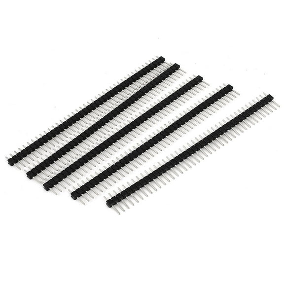 5Pcs 2.54mm Spacing 40 Position Flat Angle Male PCB Pin Header