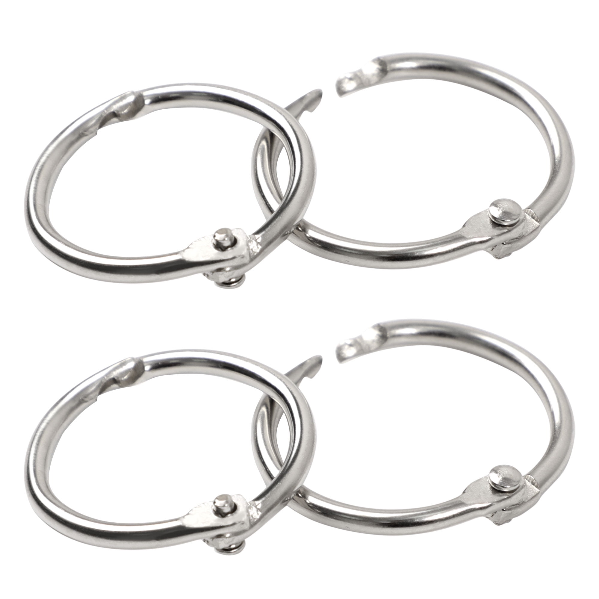 5Pcs 2.7cm Dia Round Shaped Metal Clip Key Chain Keyring