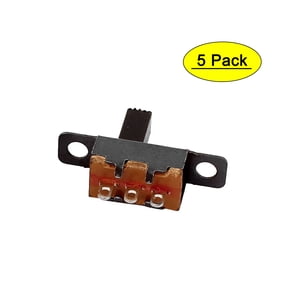 5Pcs 2 Position 3P SPDT Panel Mount Micro Slide Switch Latching Toggle Switch