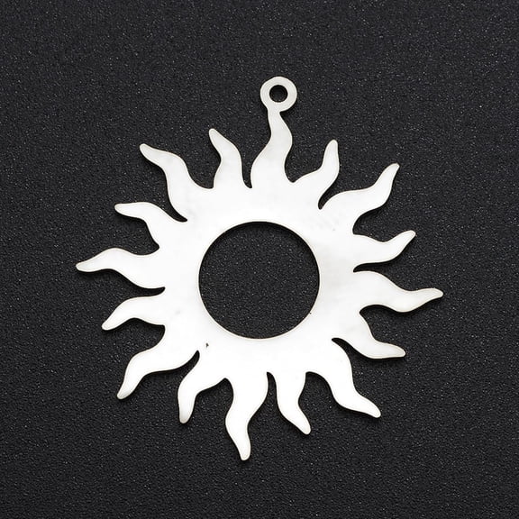 5Pcs 201 Stainless Steel Solar Eclipse Pendants Sun Pendant CharmStainless Steel Color Jewelry Findings for diy making
