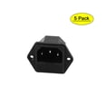thumbnail image 1 of 5Pcs  250V 10A 3 Terminals Screw Mounting Inlet Power Socket w Fuse Holder, 1 of 5